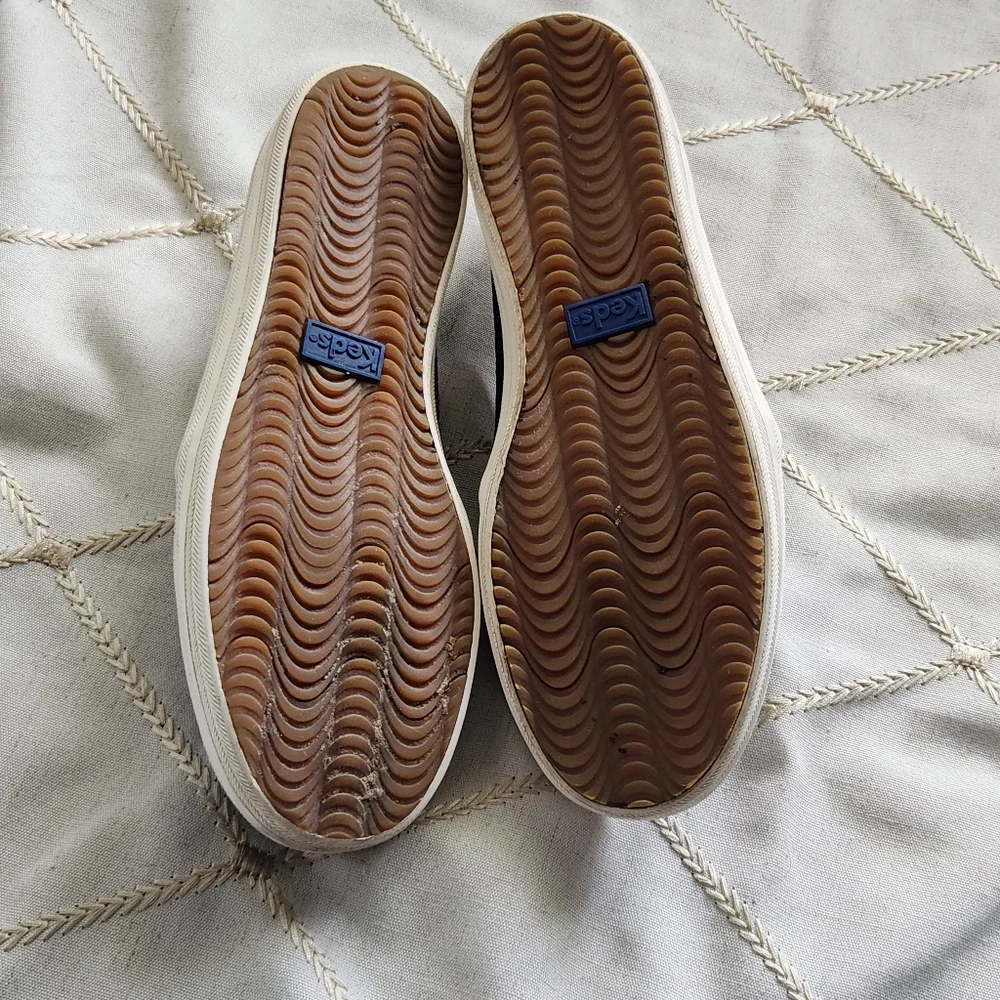 Keds x Kate Spade Black Glitter Slip-On Sneakers‎ 7.5 | Sparkle Champion Gold